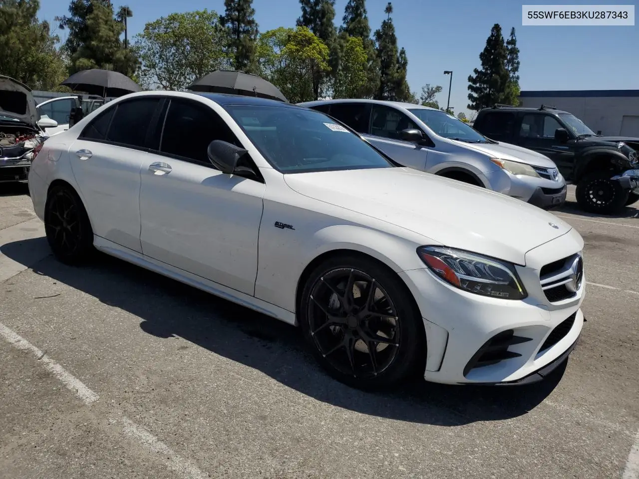 2019 Mercedes-Benz C 43 Amg VIN: 55SWF6EB3KU287343 Lot: 61225635