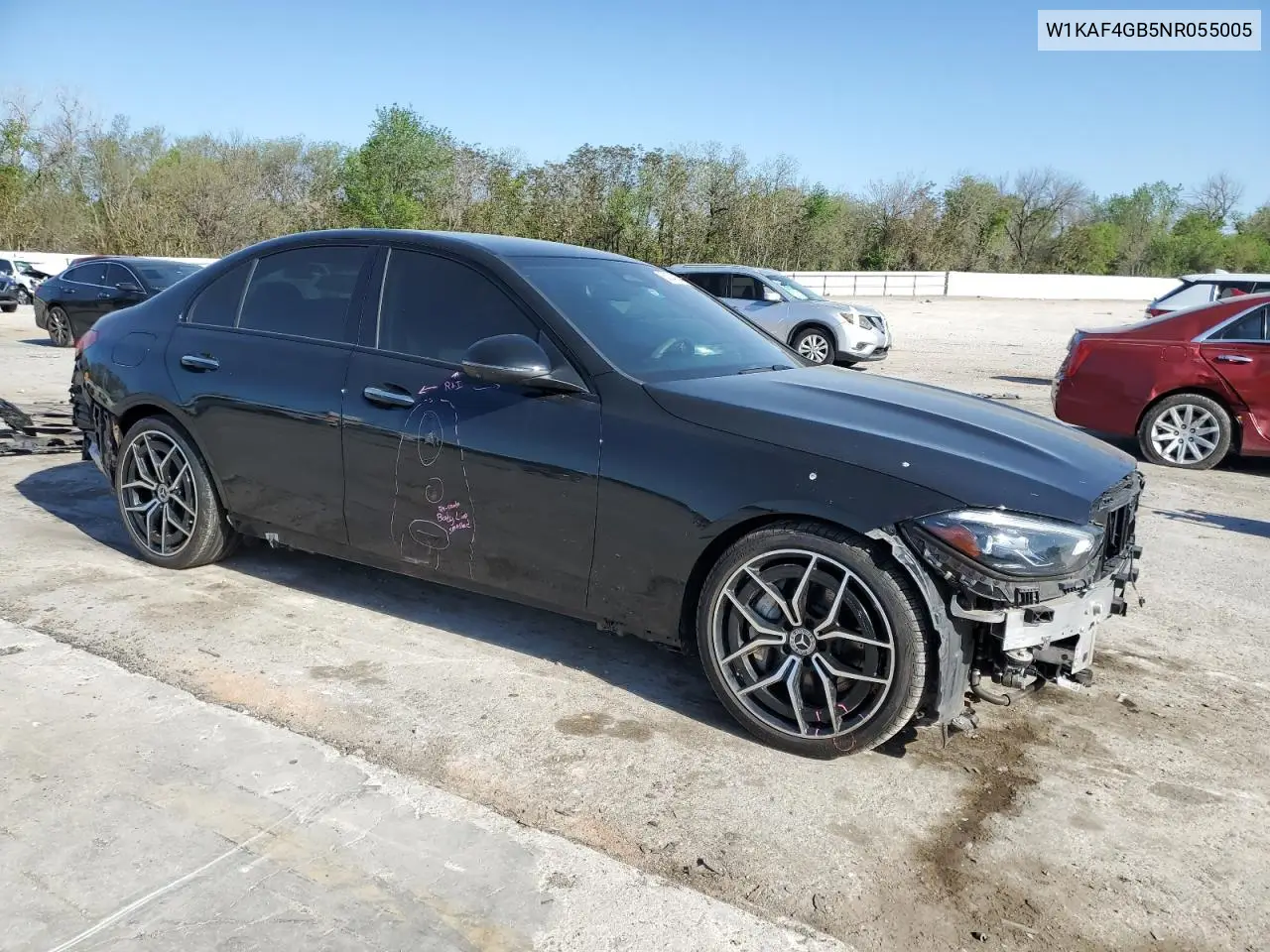 2022 Mercedes-Benz C 300 VIN: W1KAF4GB5NR055005 Lot: 52684385