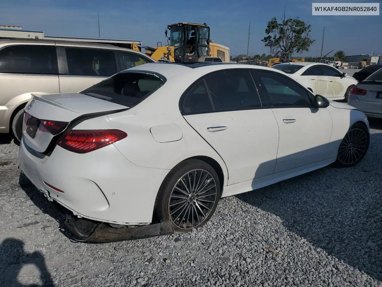 2022 Mercedes-Benz C 300 VIN: W1KAF4GB2NR052840 Lot: 55499025