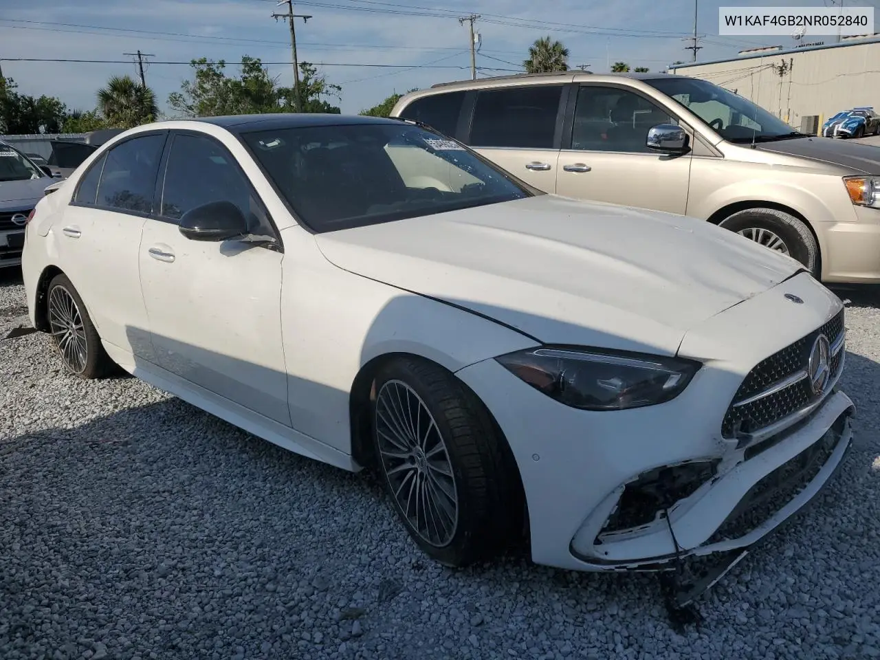 2022 Mercedes-Benz C 300 VIN: W1KAF4GB2NR052840 Lot: 55499025