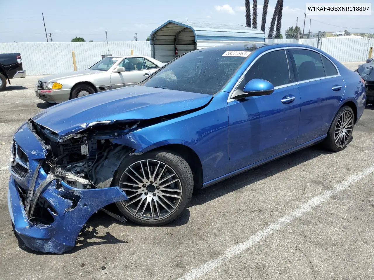2022 Mercedes-Benz C 300 VIN: W1KAF4GBXNR018807 Lot: 59227965