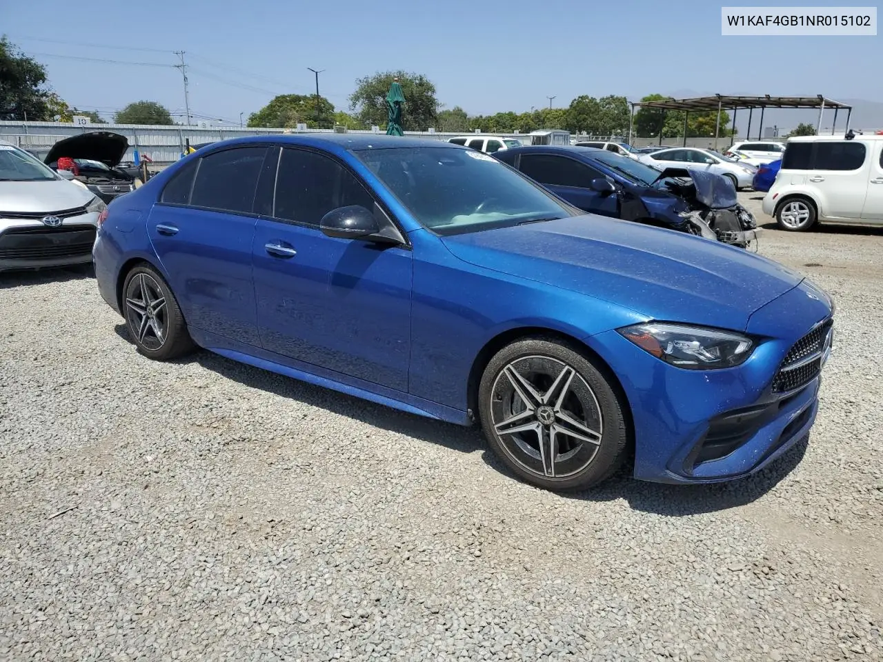2022 Mercedes-Benz C 300 VIN: W1KAF4GB1NR015102 Lot: 61949175