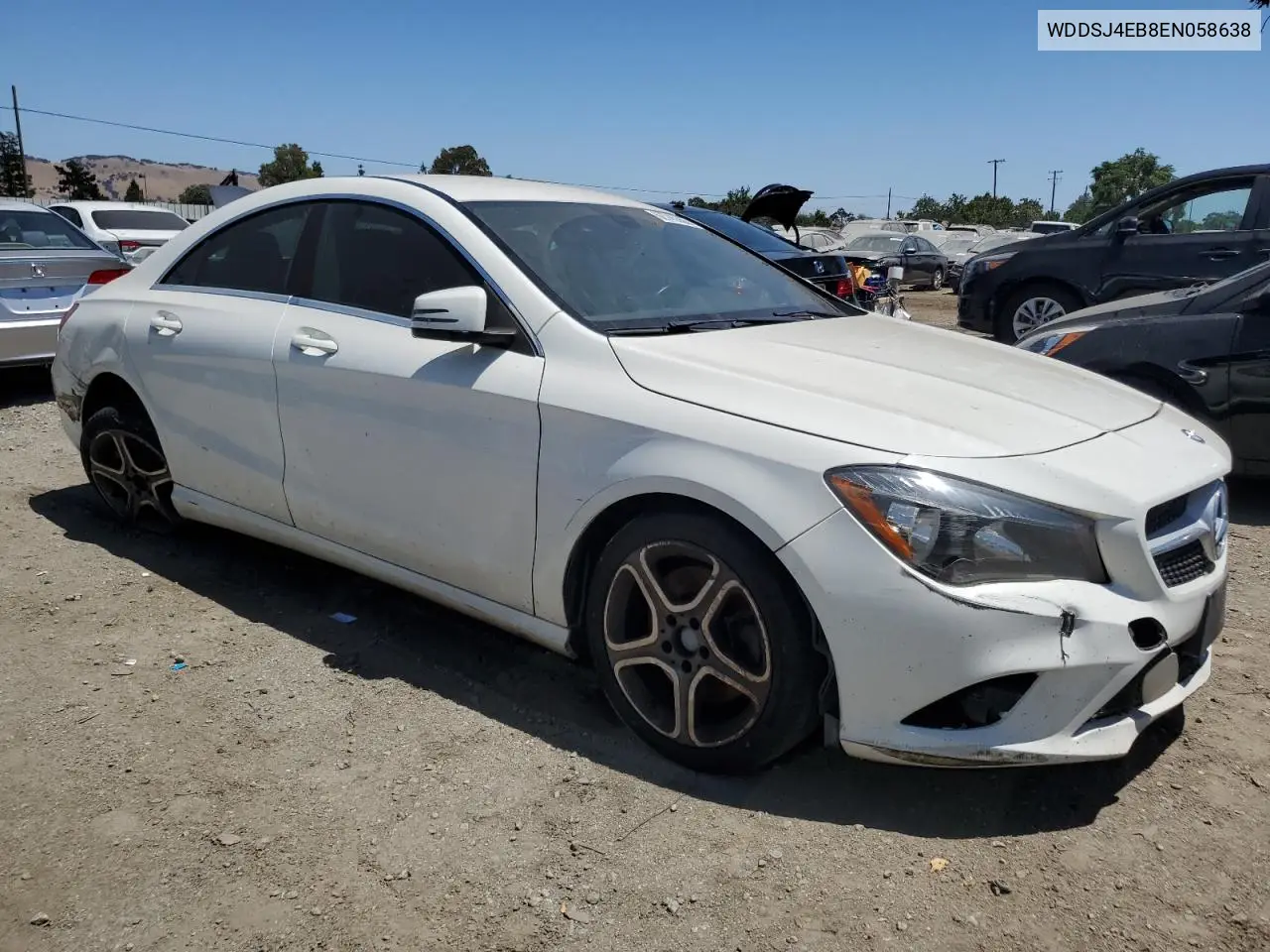 2014 Mercedes-Benz Cla 250 VIN: WDDSJ4EB8EN058638 Lot: 62745355