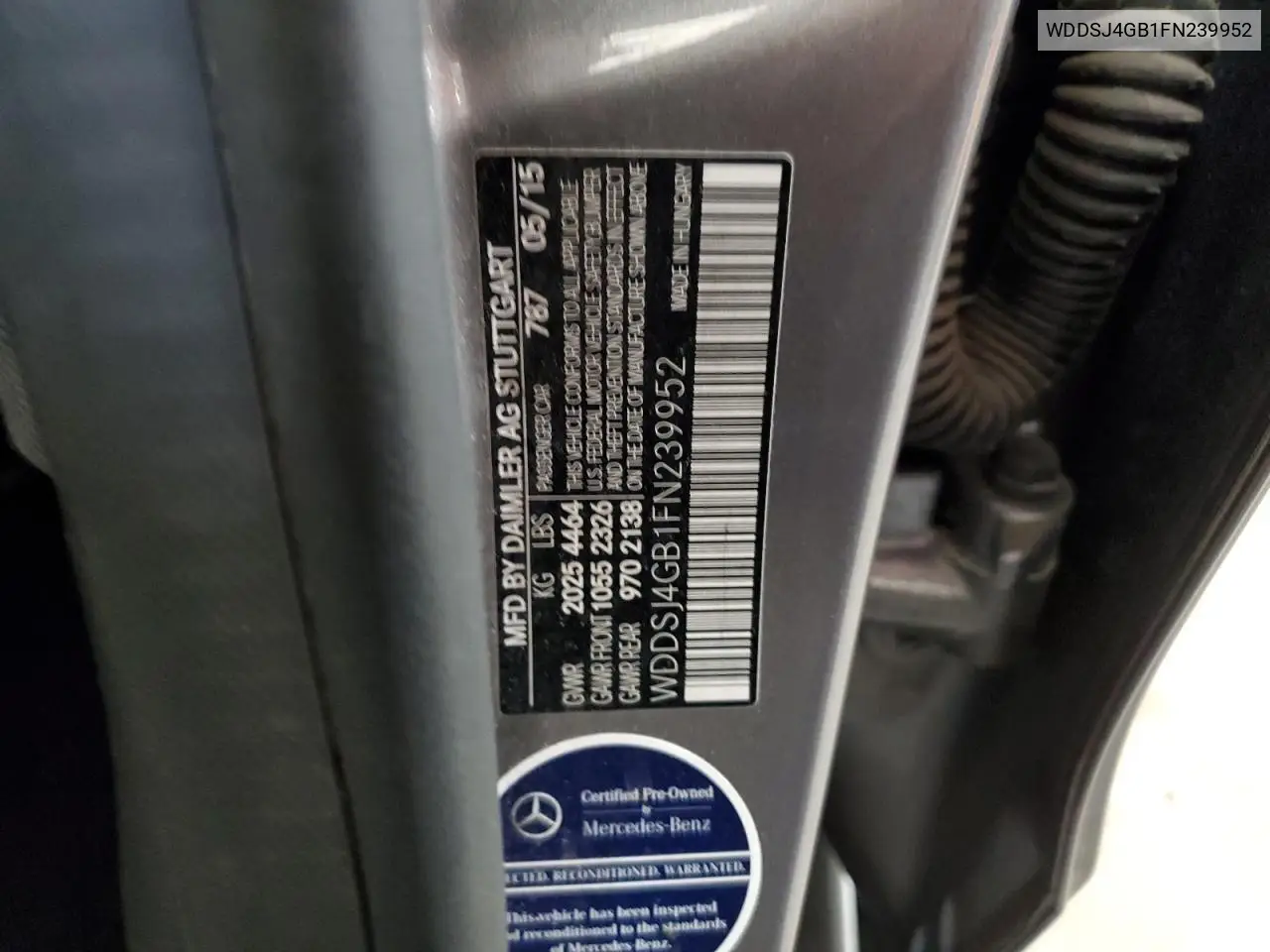 2015 Mercedes-Benz Cla 250 4Matic VIN: WDDSJ4GB1FN239952 Lot: 62218145