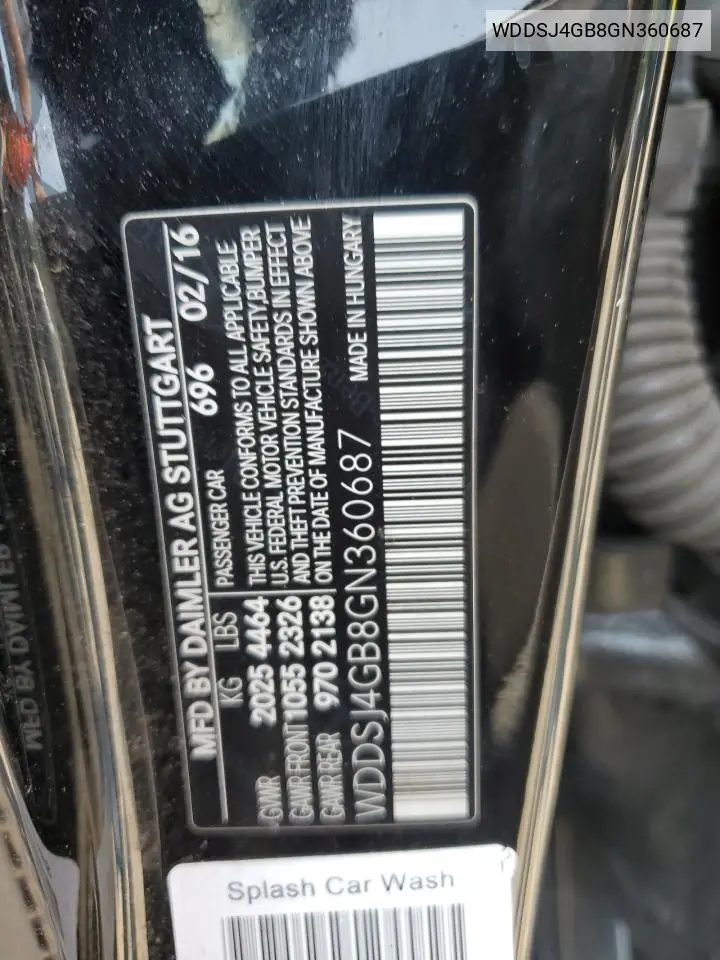 2016 Mercedes-Benz Cla 250 4Matic VIN: WDDSJ4GB8GN360687 Lot: 65546825