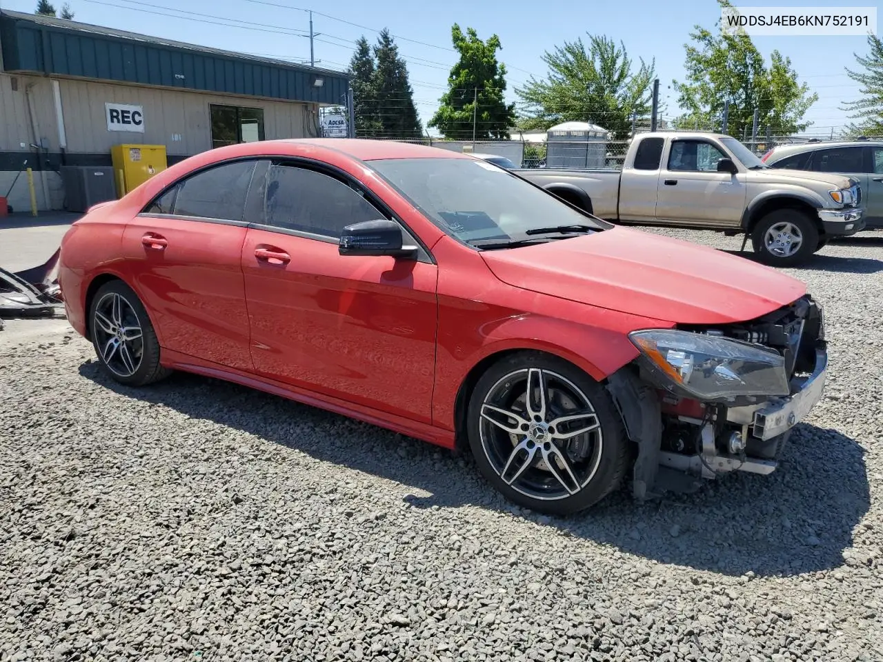 2019 Mercedes-Benz Cla 250 VIN: WDDSJ4EB6KN752191 Lot: 64494575