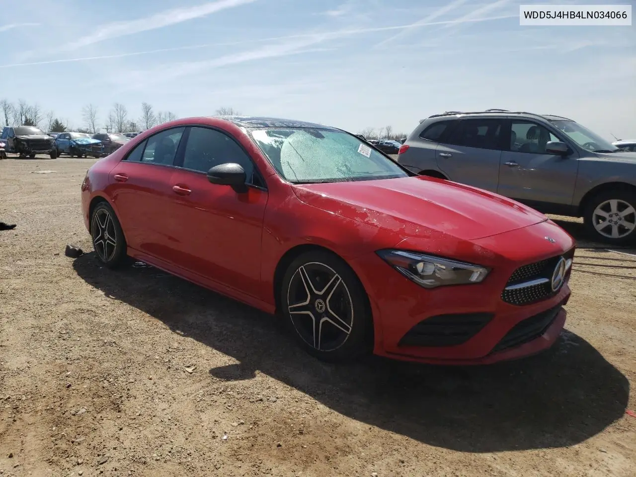 2020 Mercedes-Benz Cla 250 4Matic VIN: WDD5J4HB4LN034066 Lot: 53181015