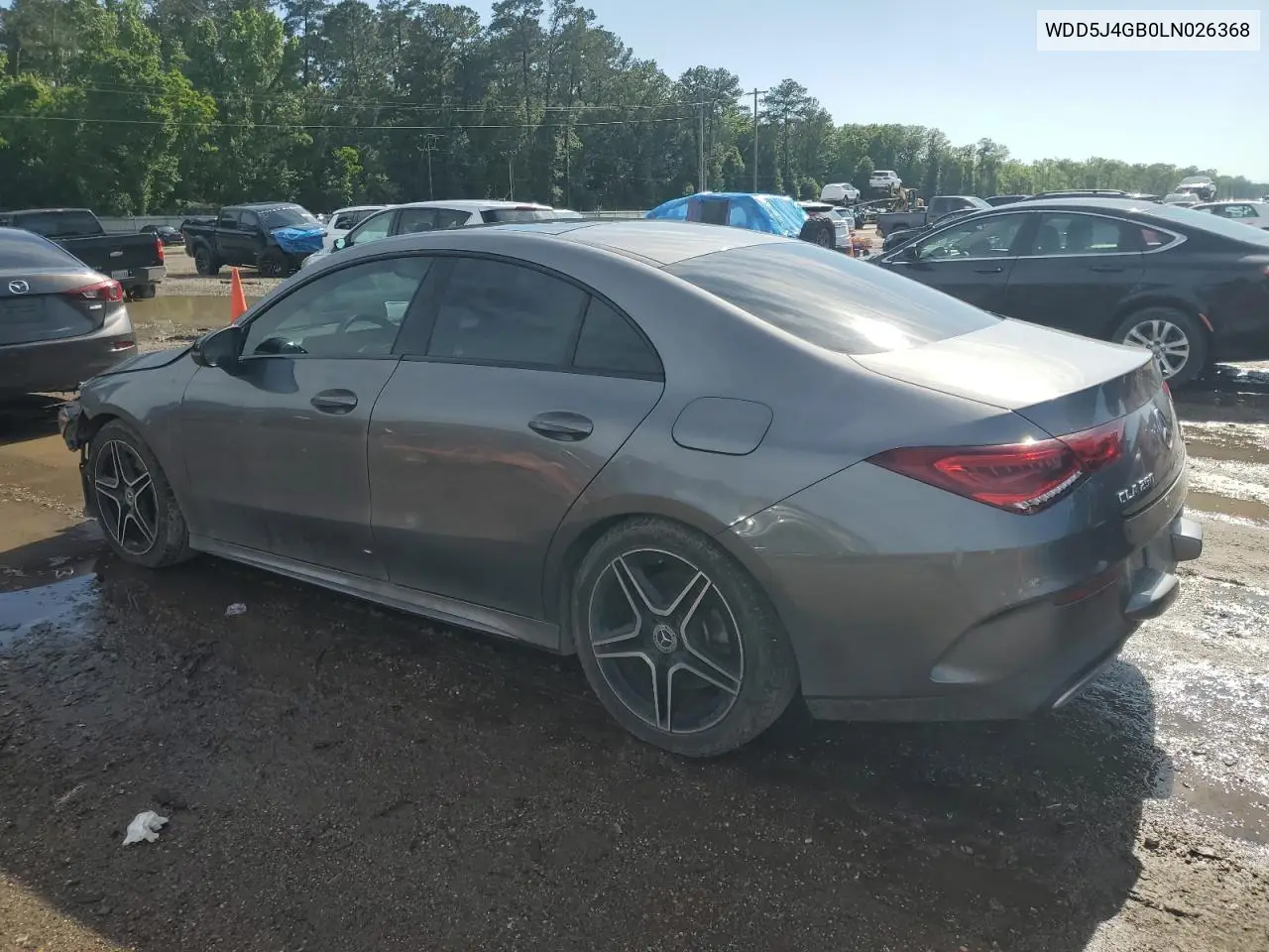 2020 Mercedes-Benz Cla 250 VIN: WDD5J4GB0LN026368 Lot: 55650275
