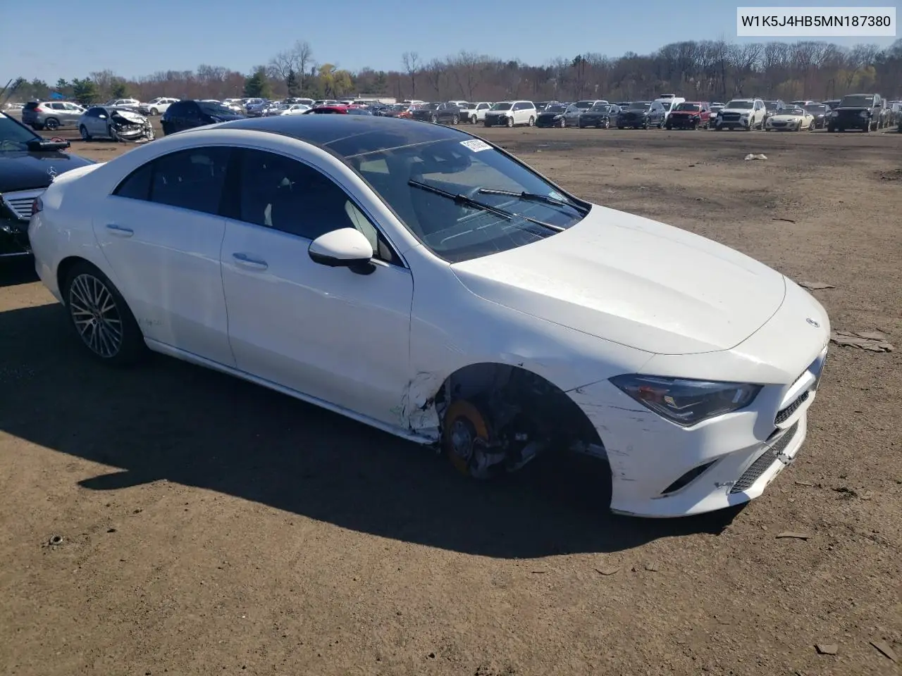 2021 Mercedes-Benz Cla 250 4Matic VIN: W1K5J4HB5MN187380 Lot: 51787935