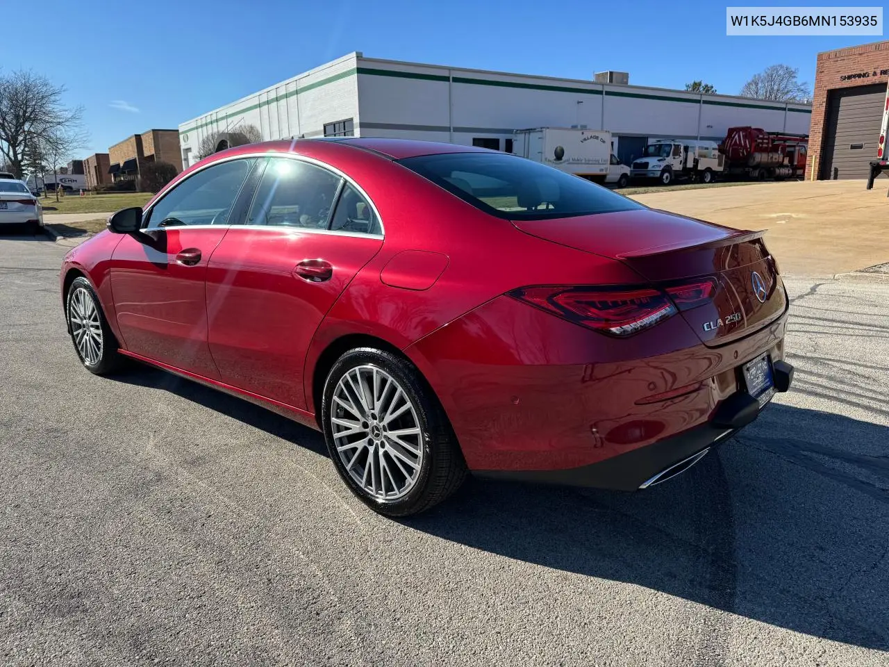 2021 Mercedes-Benz Cla 250 VIN: W1K5J4GB6MN153935 Lot: 56609515