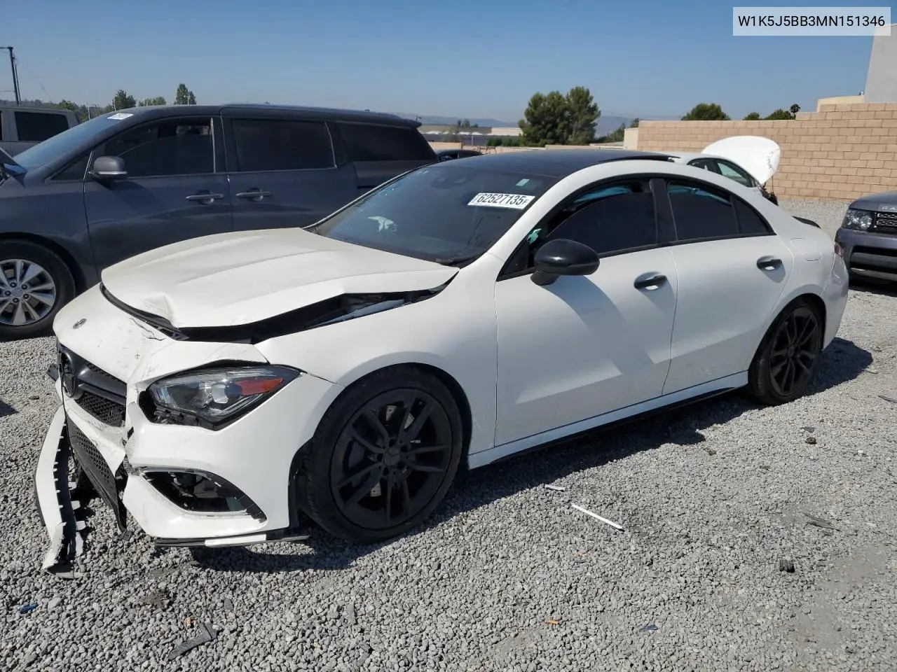 2021 Mercedes-Benz Cla Amg 35 4Matic VIN: W1K5J5BB3MN151346 Lot: 62527135