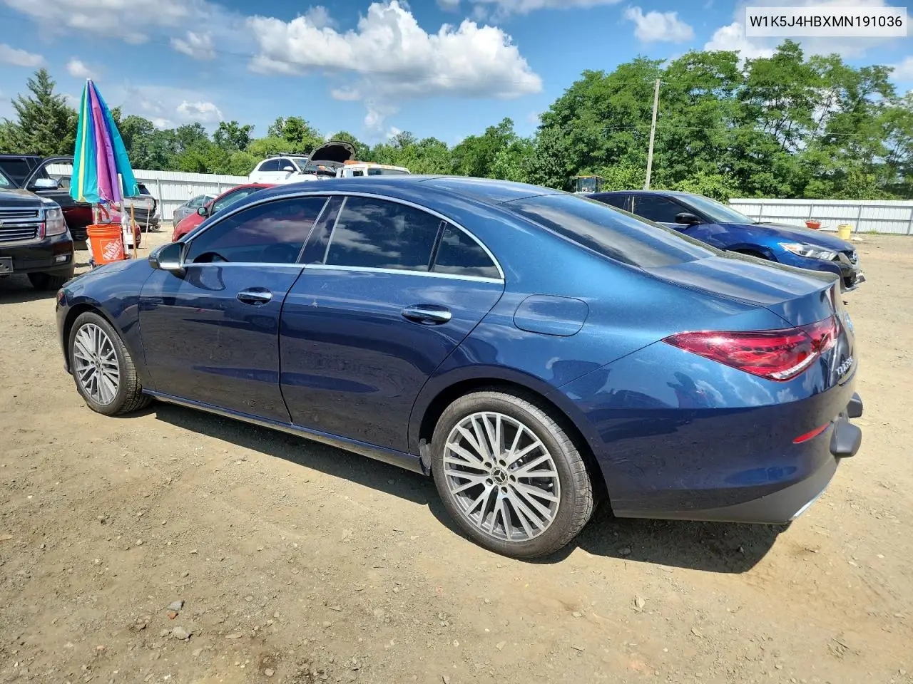 2021 Mercedes-Benz Cla 250 4Matic VIN: W1K5J4HBXMN191036 Lot: 65851305