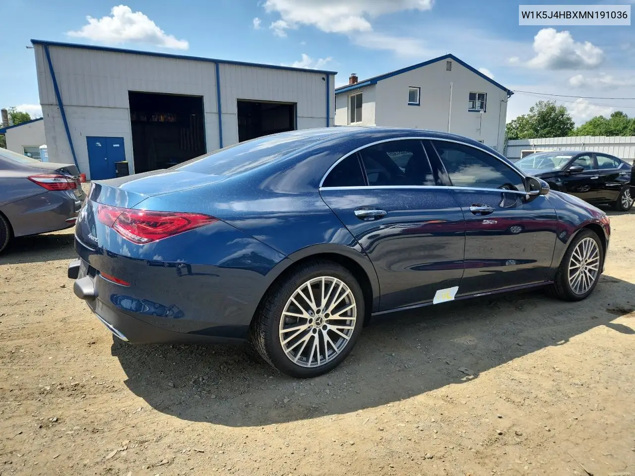 2021 Mercedes-Benz Cla 250 4Matic VIN: W1K5J4HBXMN191036 Lot: 65851305