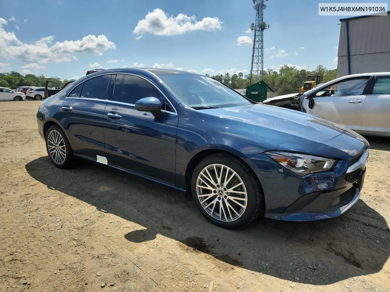 2021 Mercedes-Benz Cla 250 4Matic VIN: W1K5J4HBXMN191036 Lot: 65851305