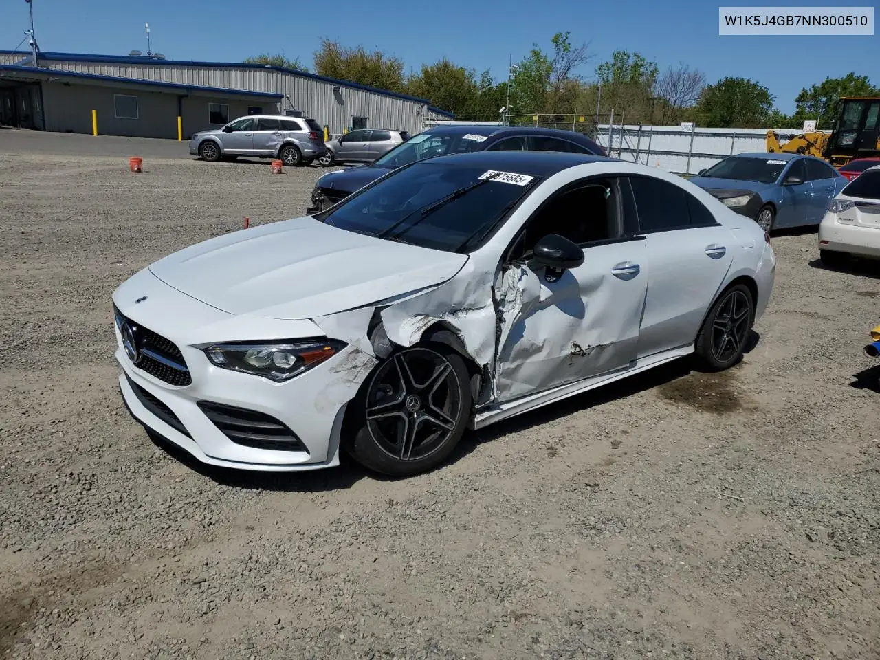 2022 Mercedes-Benz Cla 250 VIN: W1K5J4GB7NN300510 Lot: 52375685