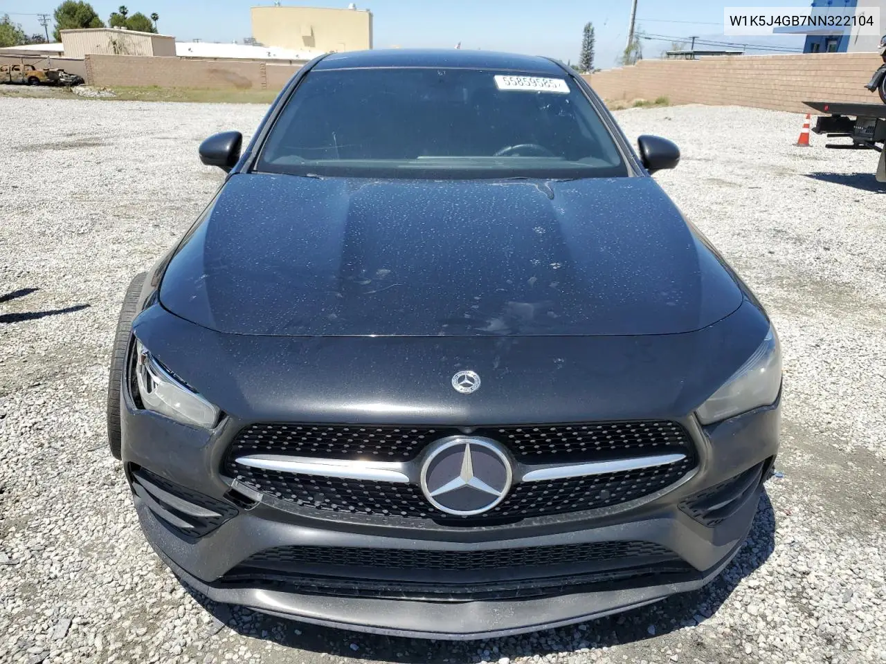 2022 Mercedes-Benz Cla 250 VIN: W1K5J4GB7NN322104 Lot: 55859585
