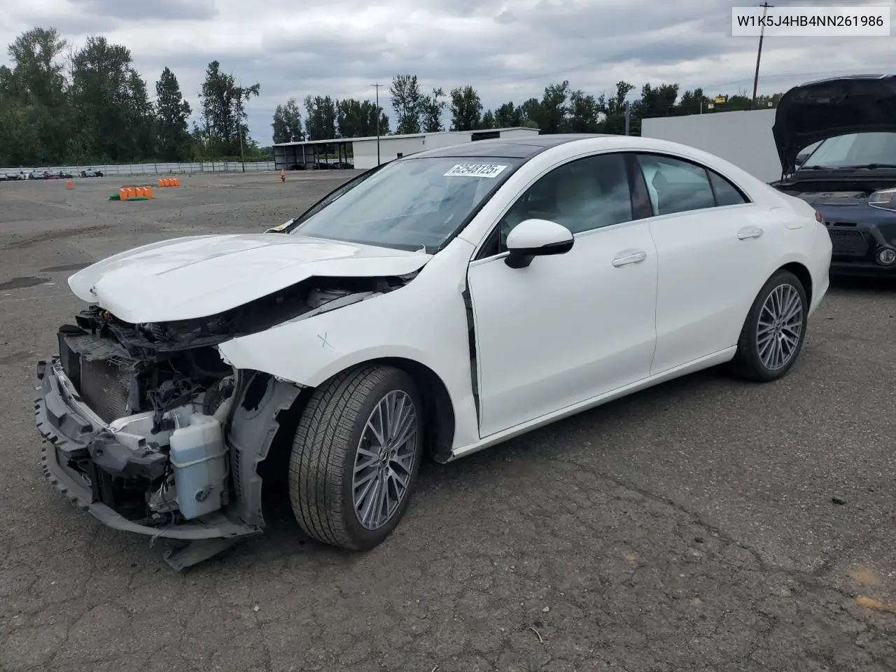 2022 Mercedes-Benz Cla 250 4Matic VIN: W1K5J4HB4NN261986 Lot: 62548125