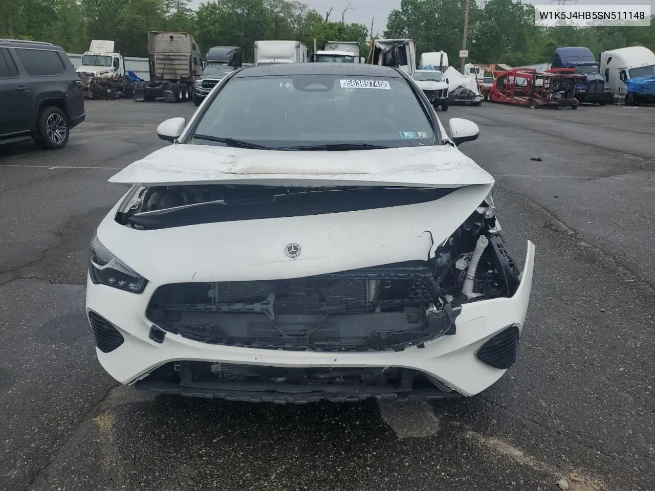2025 Mercedes-Benz Cla 250 4Matic VIN: W1K5J4HB5SN511148 Lot: 56389745