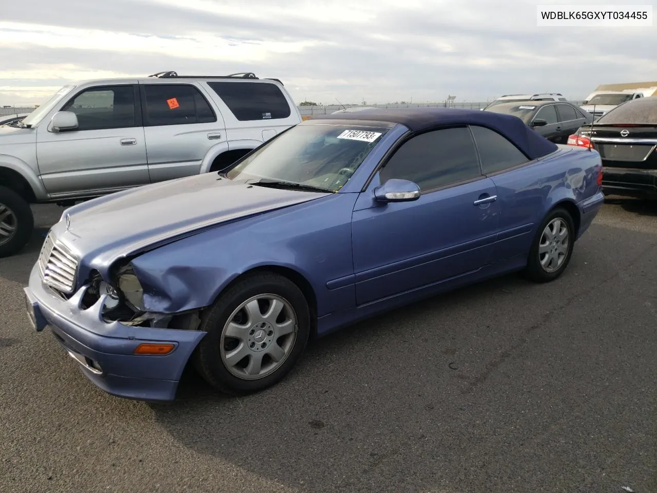 2000 Mercedes-Benz Clk 320 VIN: WDBLK65GXYT034455 Lot: 71507793