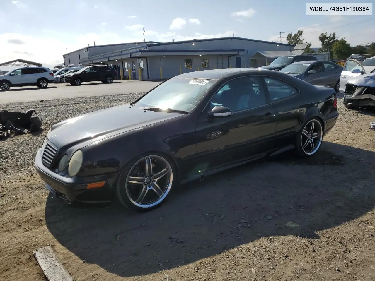 2001 Mercedes-Benz Clk 55 Amg VIN: WDBLJ74G51F190384 Lot: 58534085