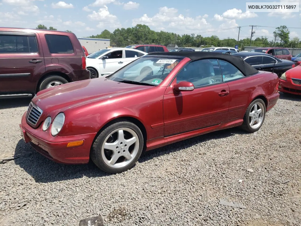 2002 Mercedes-Benz Clk 430 VIN: WDBLK70G32T115897 Lot: 62221025