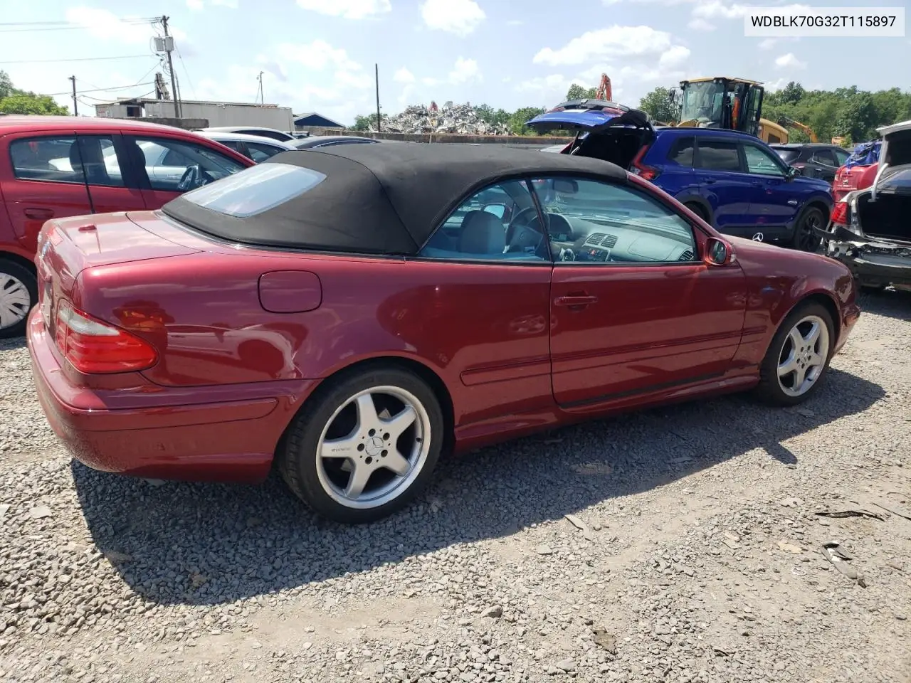 2002 Mercedes-Benz Clk 430 VIN: WDBLK70G32T115897 Lot: 62221025