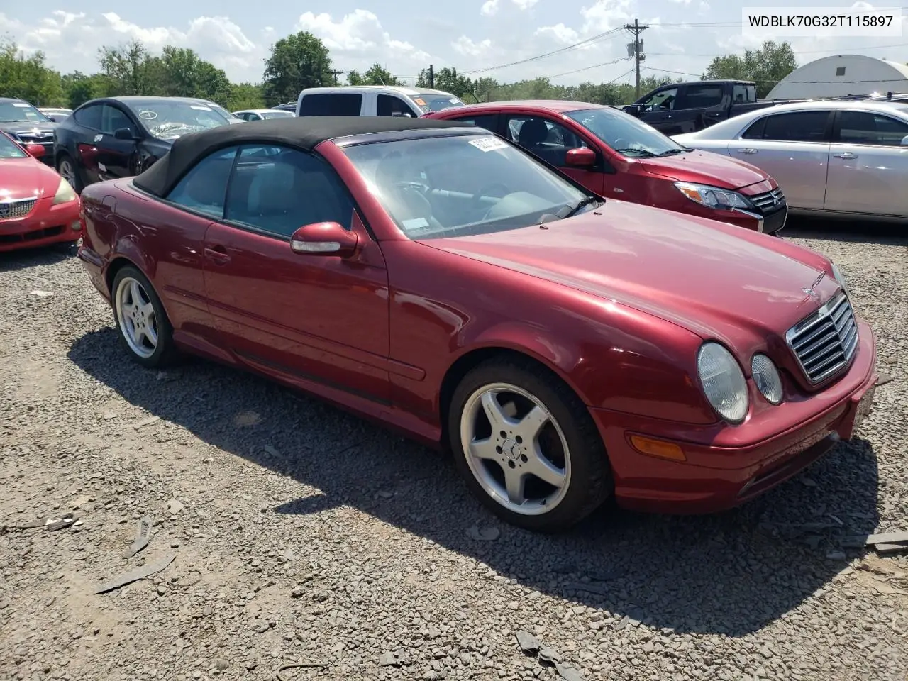 2002 Mercedes-Benz Clk 430 VIN: WDBLK70G32T115897 Lot: 62221025