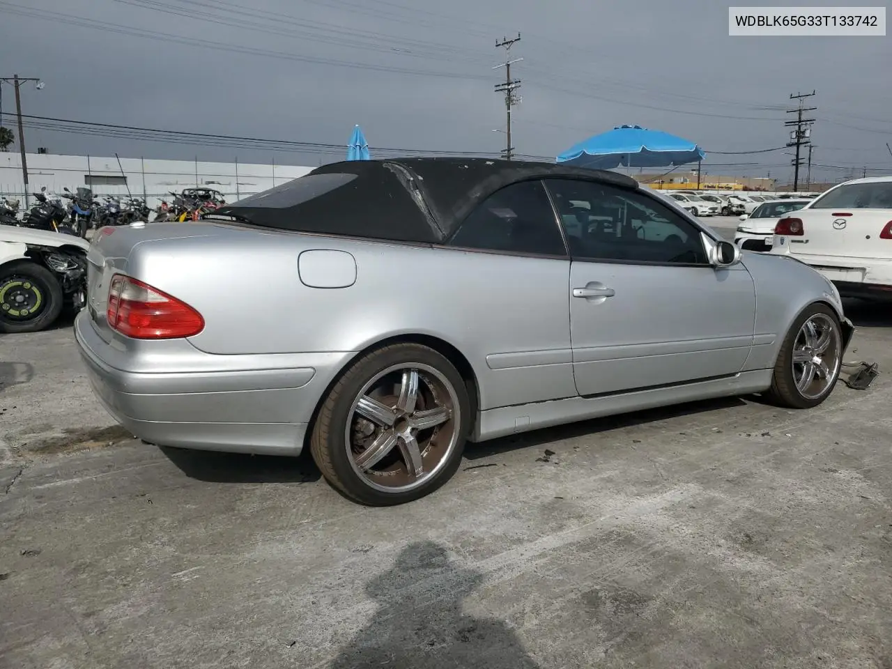 2003 Mercedes-Benz Clk 320 VIN: WDBLK65G33T133742 Lot: 62407145