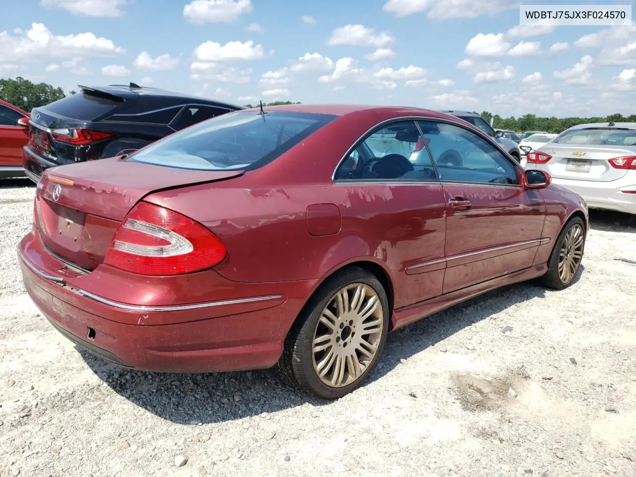 2003 Mercedes-Benz Clk 500 VIN: WDBTJ75JX3F024570 Lot: 63011495