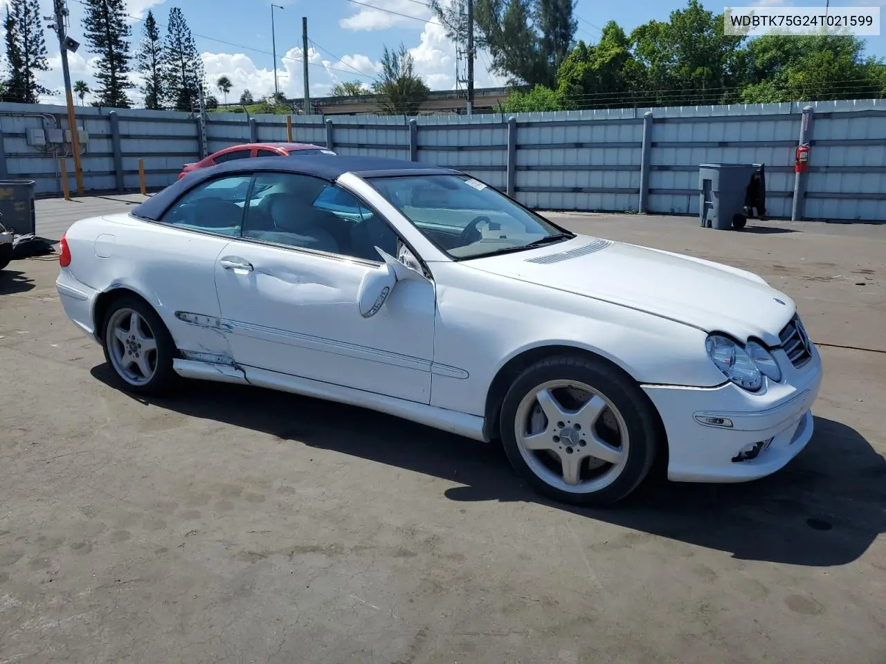 2004 Mercedes-Benz Clk 500 VIN: WDBTK75G24T021599 Lot: 61686235