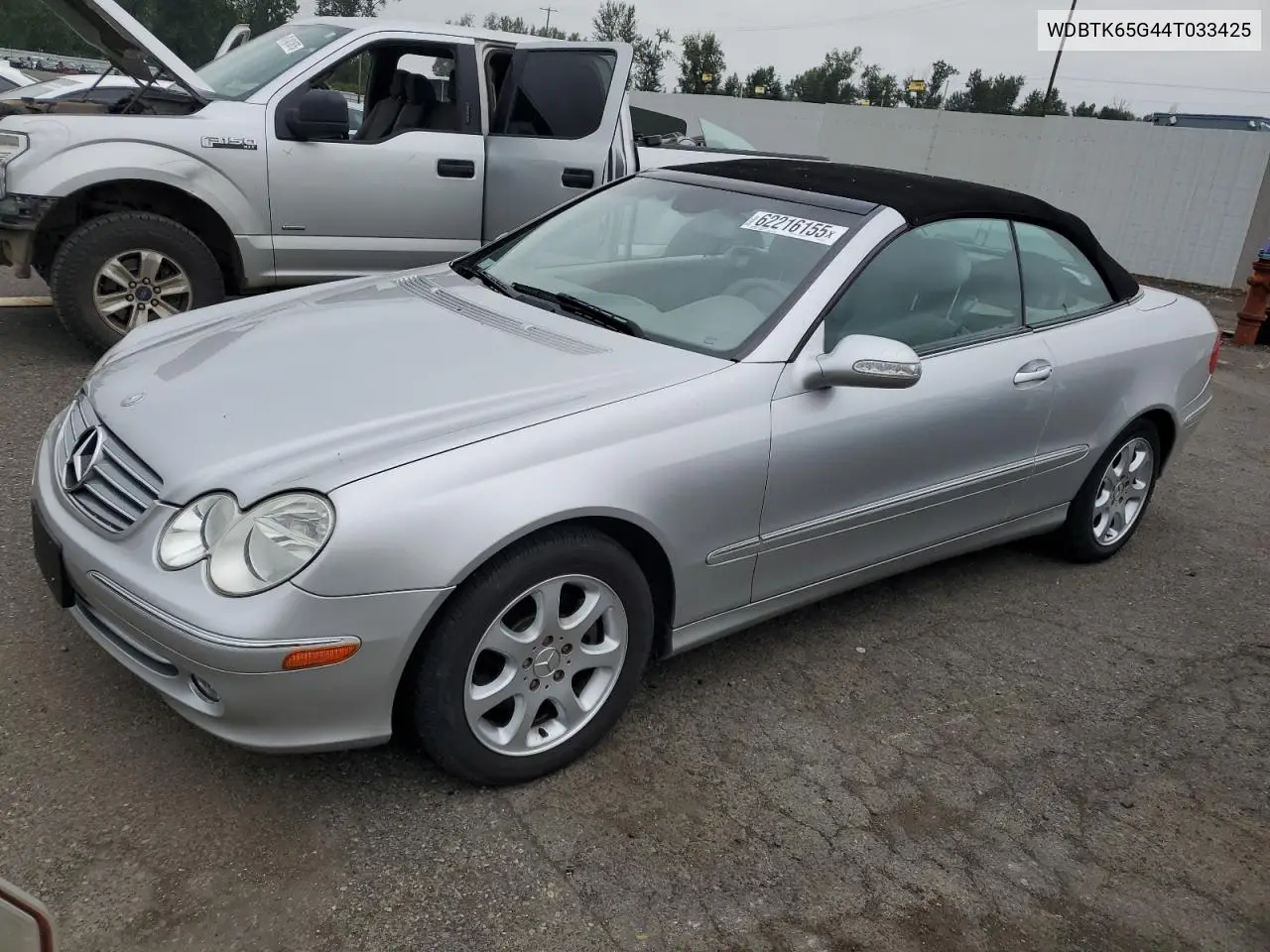2004 Mercedes-Benz Clk 320 VIN: WDBTK65G44T033425 Lot: 62216155