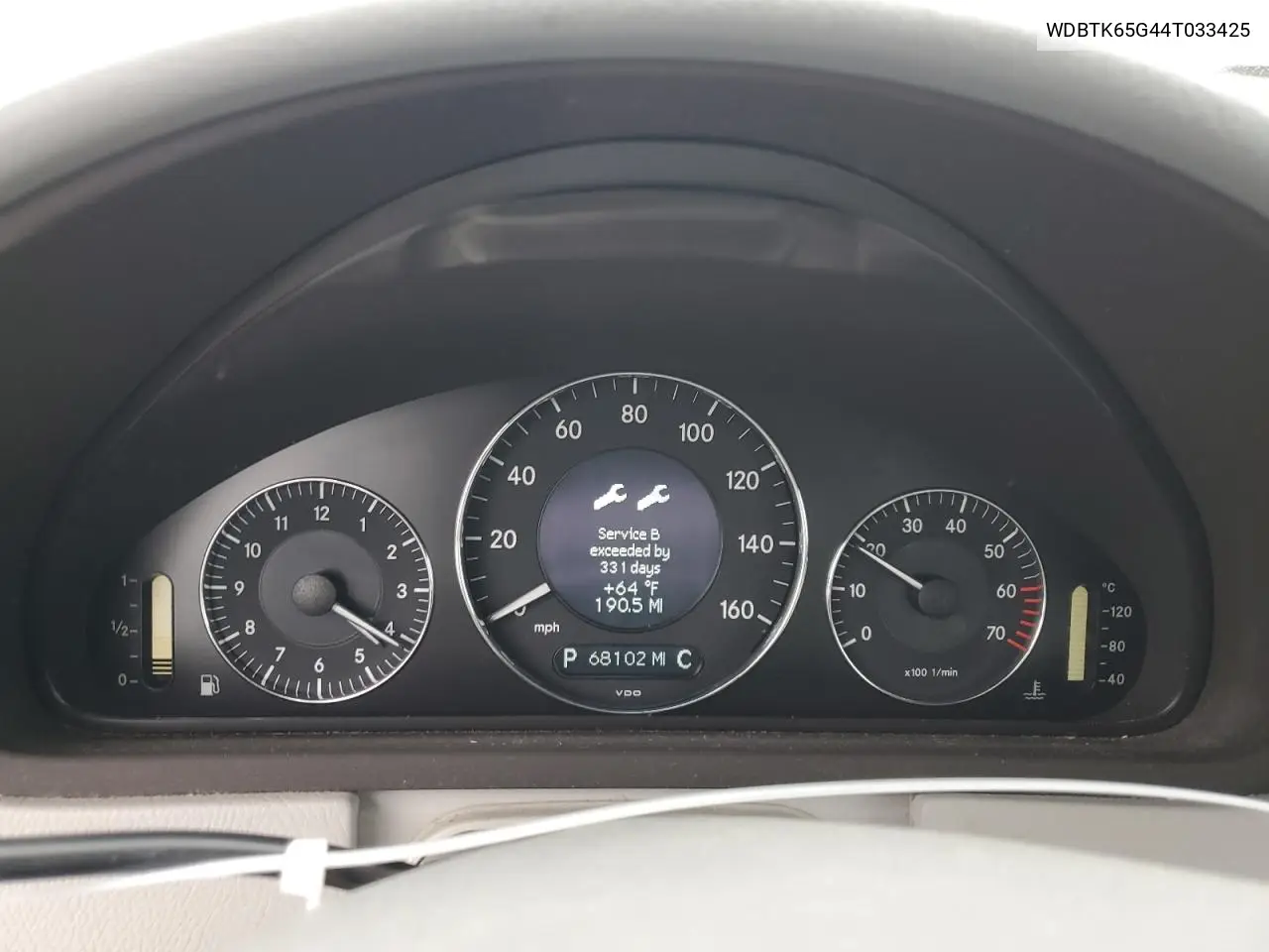 2004 Mercedes-Benz Clk 320 VIN: WDBTK65G44T033425 Lot: 62216155