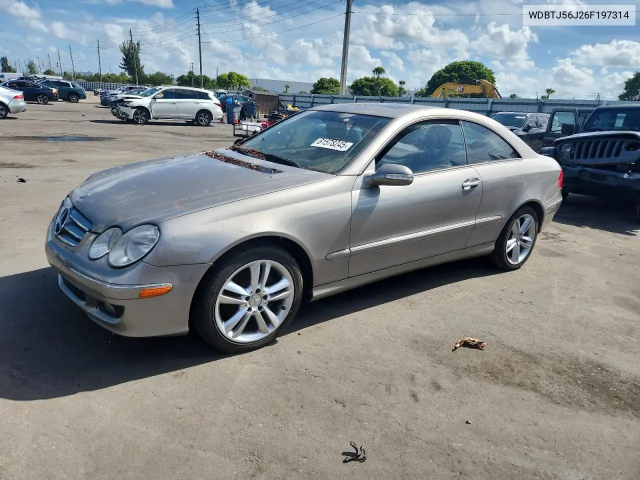 2006 Mercedes-Benz Clk 350 VIN: WDBTJ56J26F197314 Lot: 61578245