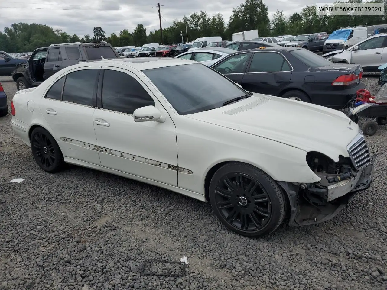 2007 Mercedes-Benz E 350 VIN: WDBUF56XX7B139020 Lot: 61685435