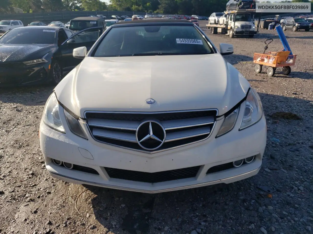 2011 Mercedes-Benz E 350 VIN: WDDKK5GF8BF039869 Lot: 54939565