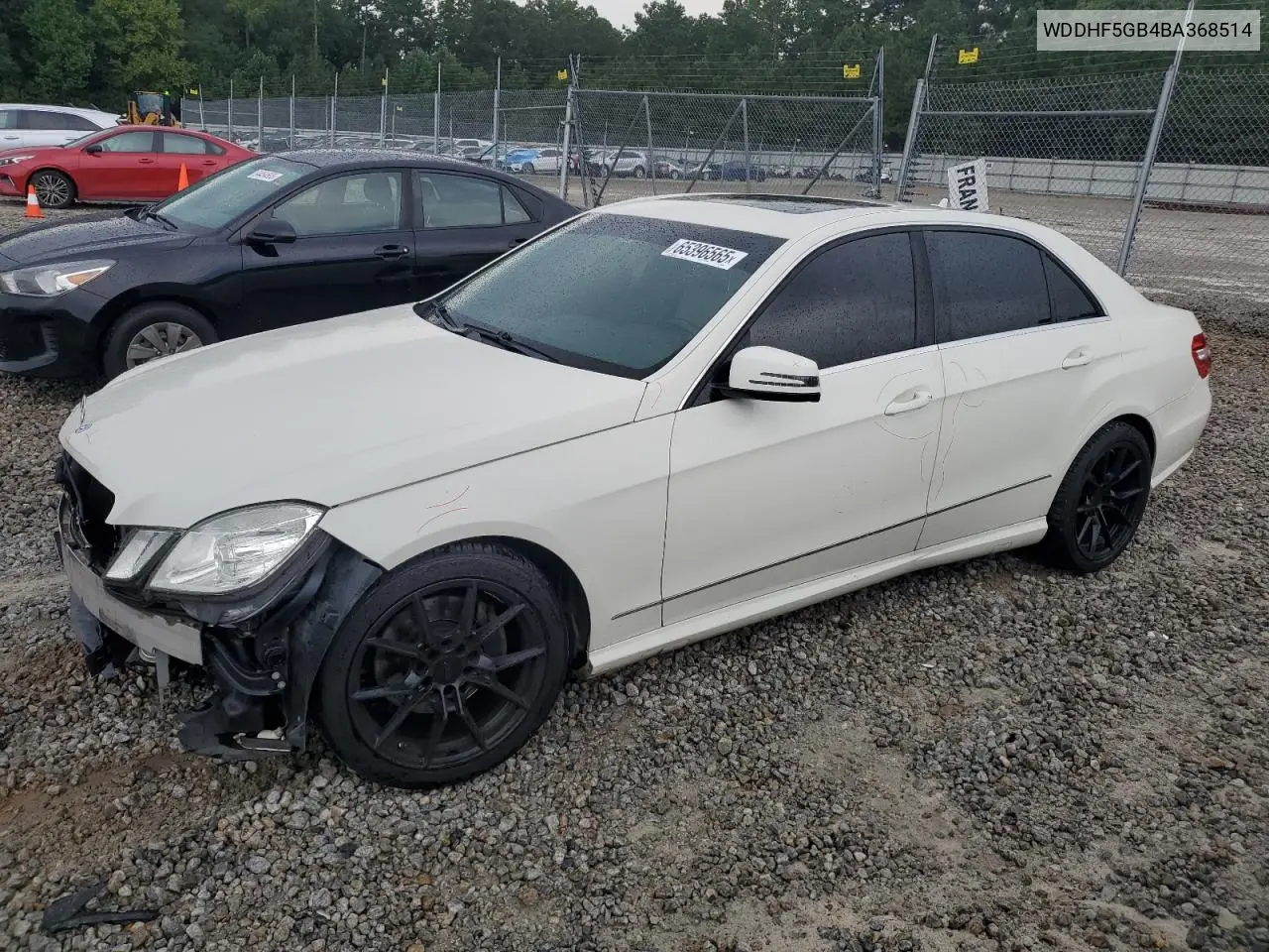 2011 Mercedes-Benz E 350 VIN: WDDHF5GB4BA368514 Lot: 65396565