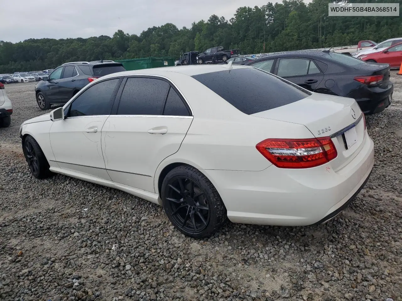 2011 Mercedes-Benz E 350 VIN: WDDHF5GB4BA368514 Lot: 65396565