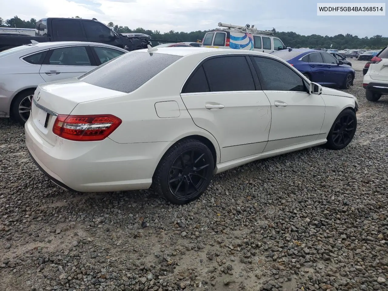 2011 Mercedes-Benz E 350 VIN: WDDHF5GB4BA368514 Lot: 65396565