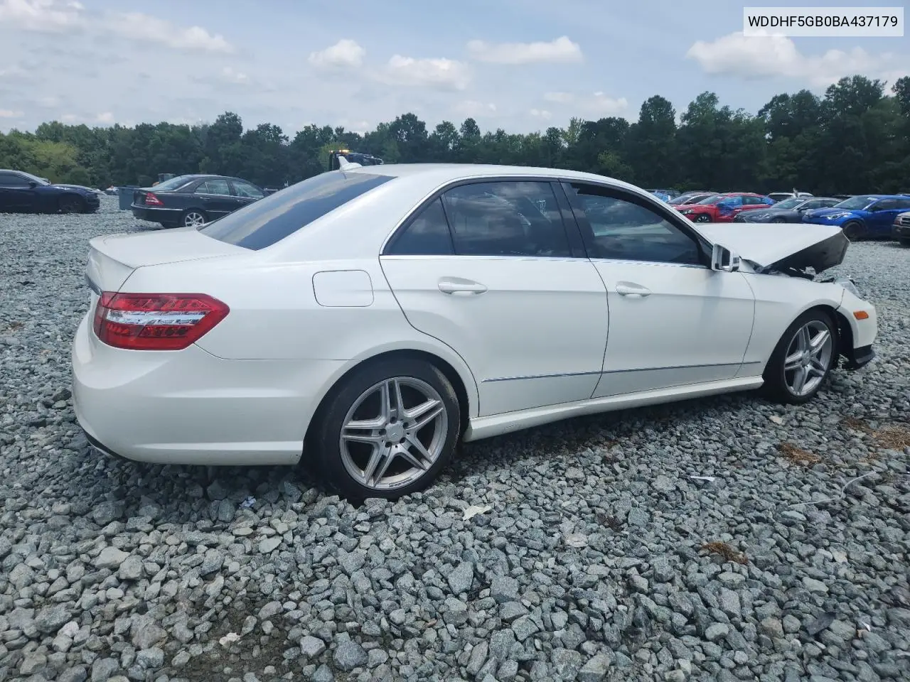 2011 Mercedes-Benz E 350 VIN: WDDHF5GB0BA437179 Lot: 65757115