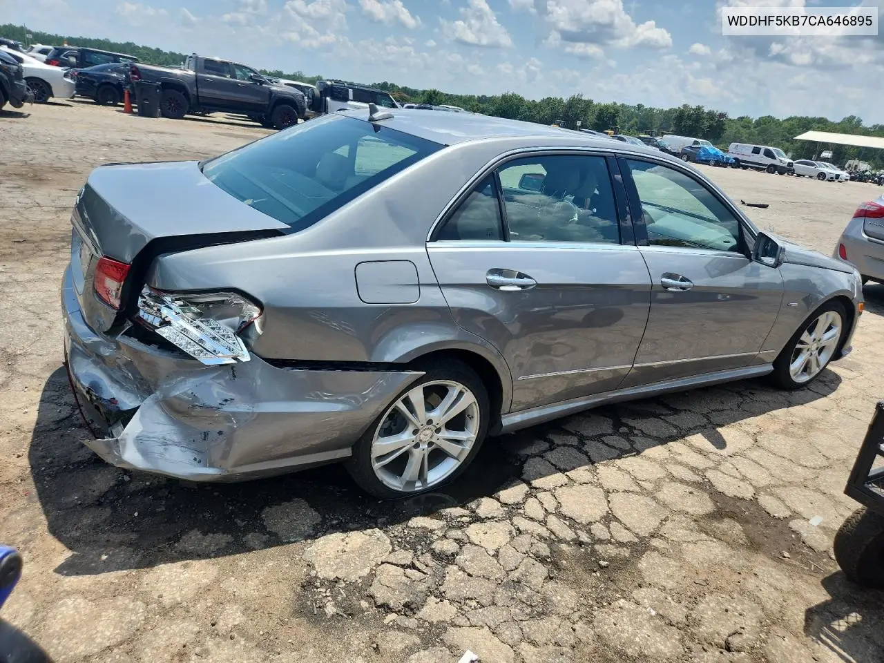 2012 Mercedes-Benz E 350 VIN: WDDHF5KB7CA646895 Lot: 62636265