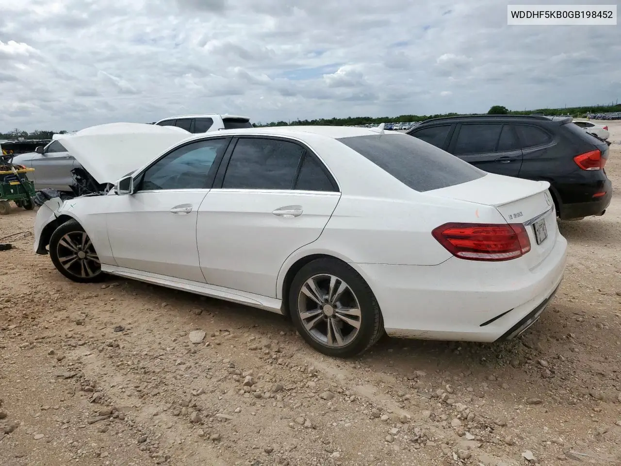 2016 Mercedes-Benz E 350 VIN: WDDHF5KB0GB198452 Lot: 62739185