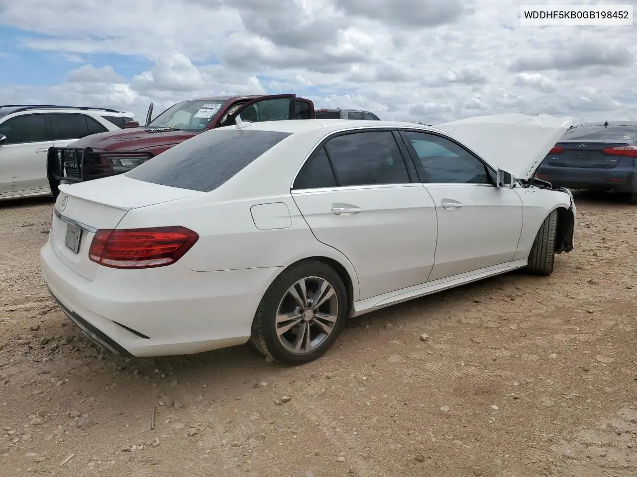 2016 Mercedes-Benz E 350 VIN: WDDHF5KB0GB198452 Lot: 62739185