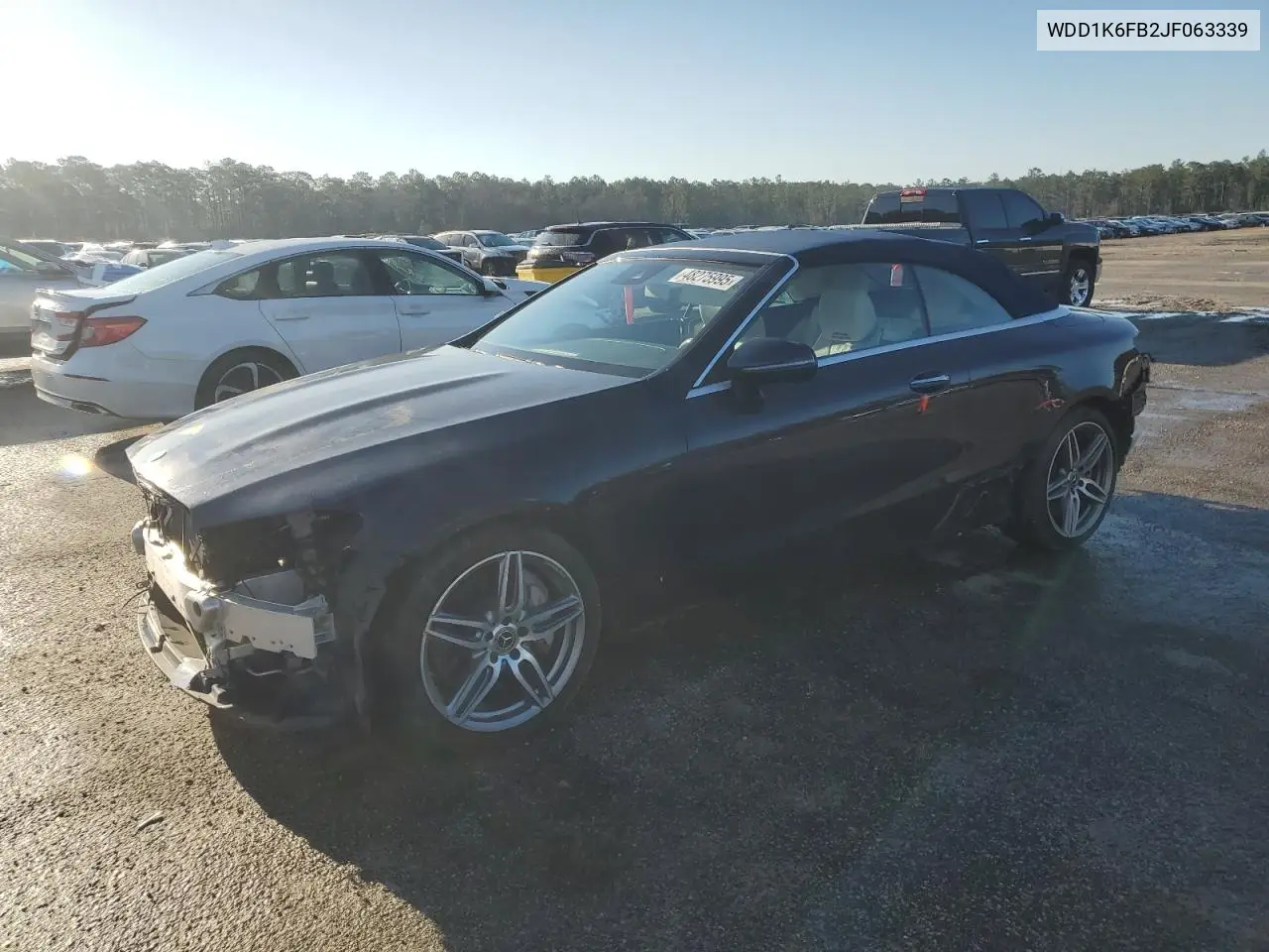 2018 Mercedes-Benz E 400 VIN: WDD1K6FB2JF063339 Lot: 48275995