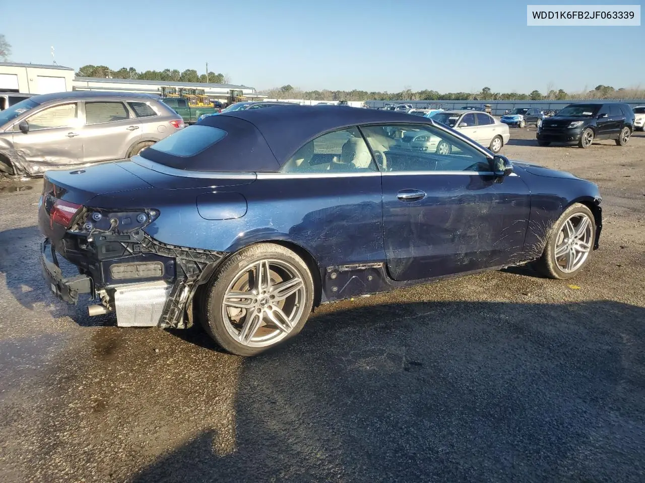 2018 Mercedes-Benz E 400 VIN: WDD1K6FB2JF063339 Lot: 48275995
