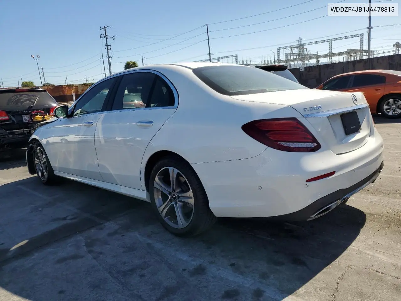 2018 Mercedes-Benz E 300 VIN: WDDZF4JB1JA478815 Lot: 62916575