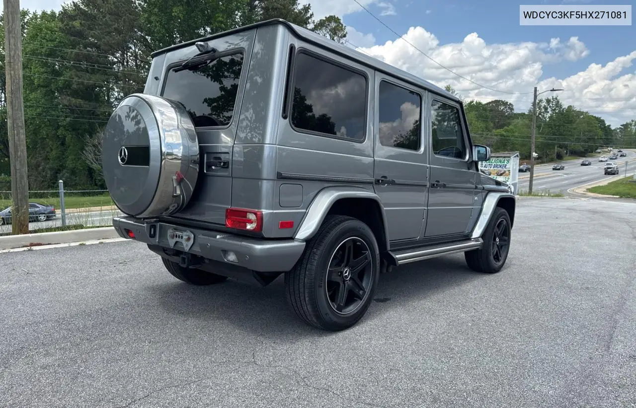 2017 Mercedes-Benz G 550 VIN: WDCYC3KF5HX271081 Lot: 54565645