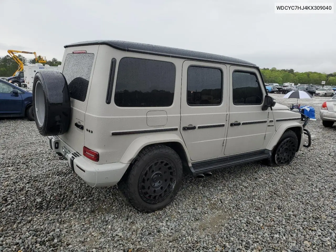 2019 Mercedes-Benz G 63 Amg VIN: WDCYC7HJ4KX309040 Lot: 50767015