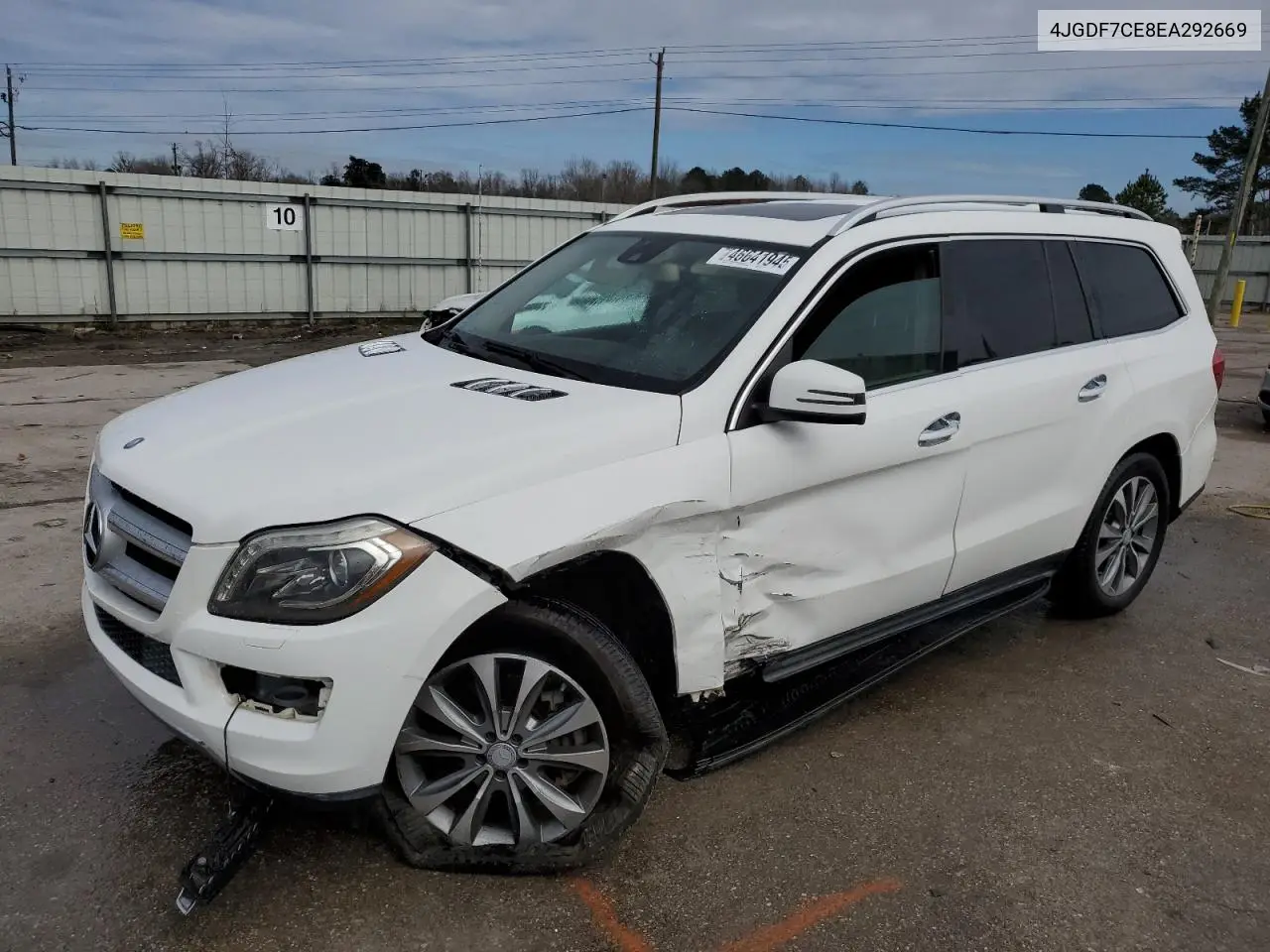 2014 Mercedes-Benz Gl 450 4Matic VIN: 4JGDF7CE8EA292669 Lot: 46641945