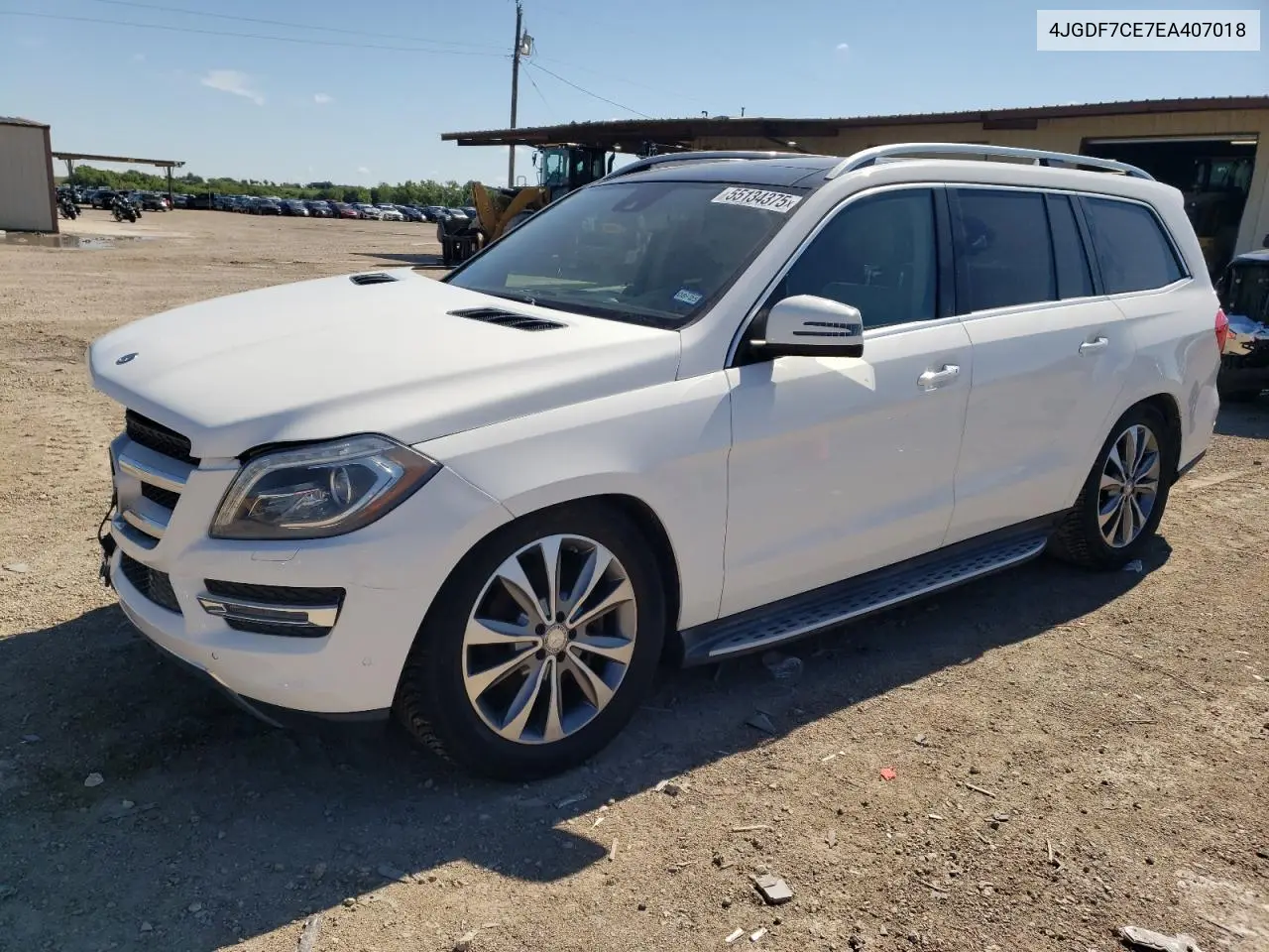 2014 Mercedes-Benz Gl 450 4Matic VIN: 4JGDF7CE7EA407018 Lot: 55134375