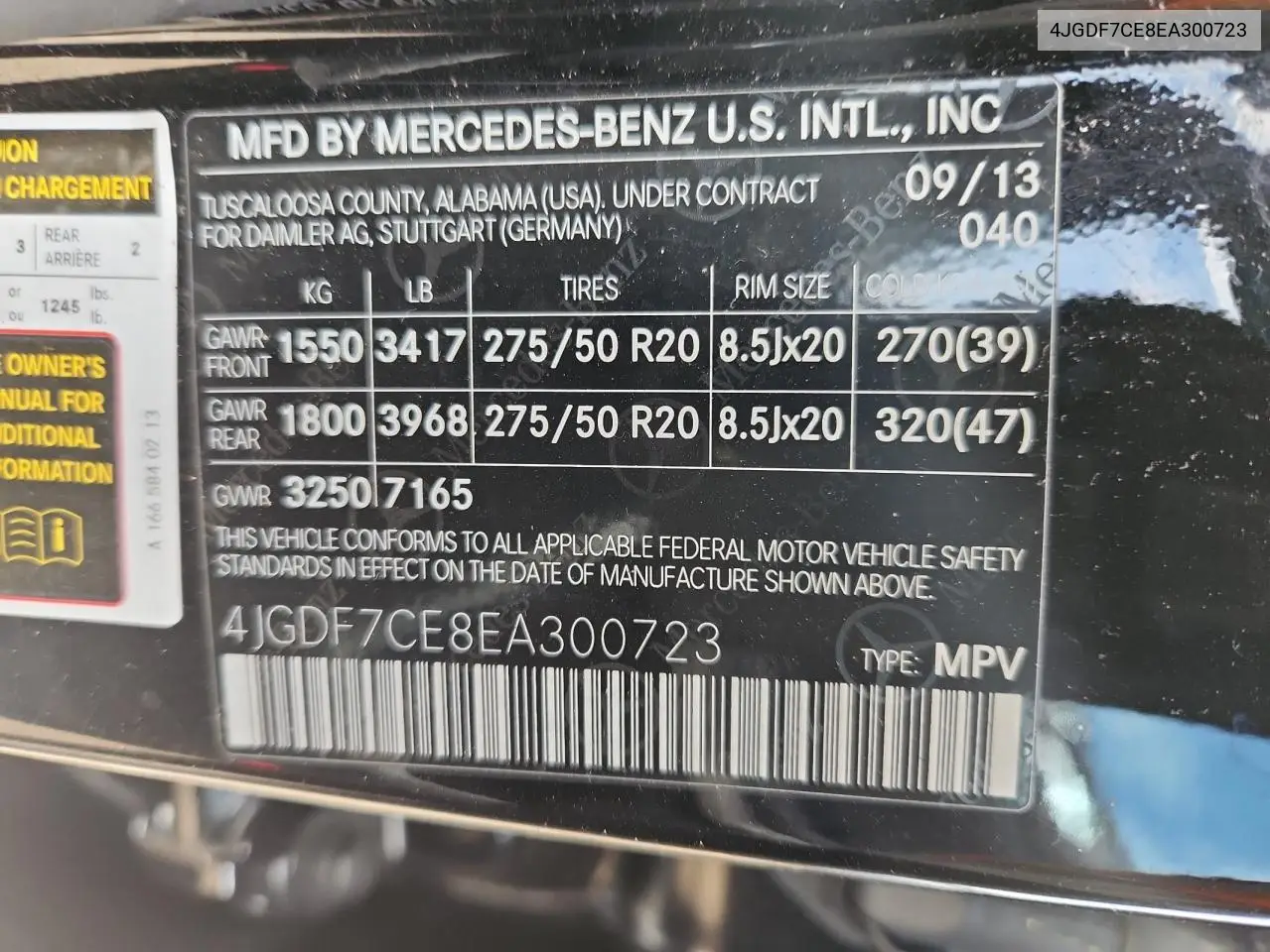 2014 Mercedes-Benz Gl 450 4Matic VIN: 4JGDF7CE8EA300723 Lot: 65130565